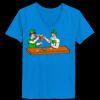 Ladies’  Junior Fine Jersey V-Neck Longer Length T-Shirt Thumbnail