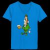 Ladies’  Junior Fine Jersey V-Neck Longer Length T-Shirt Thumbnail